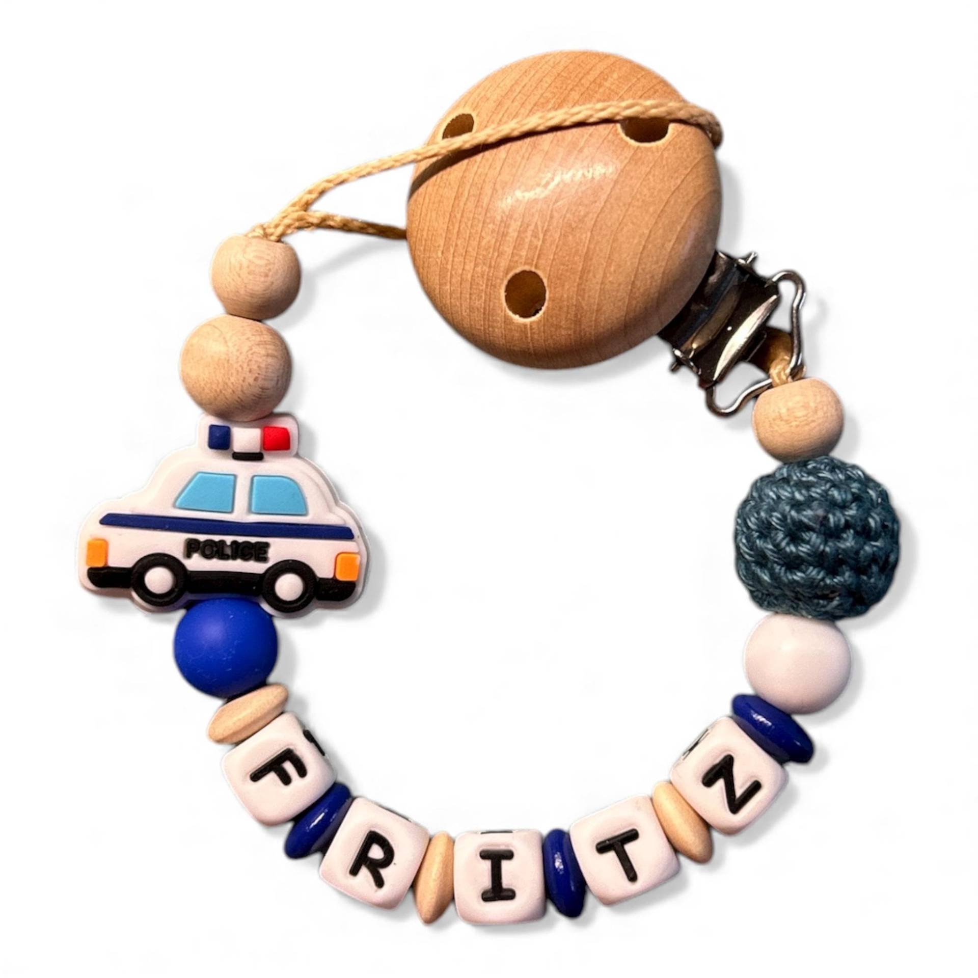 Nuckelkette Schnullerkette Polizei Mit Namen Und Häkelperle Nuckelkette Schnullerkette Polizei Mit Namen Und Häkelperle von Etsy - EulenshopVonBiene