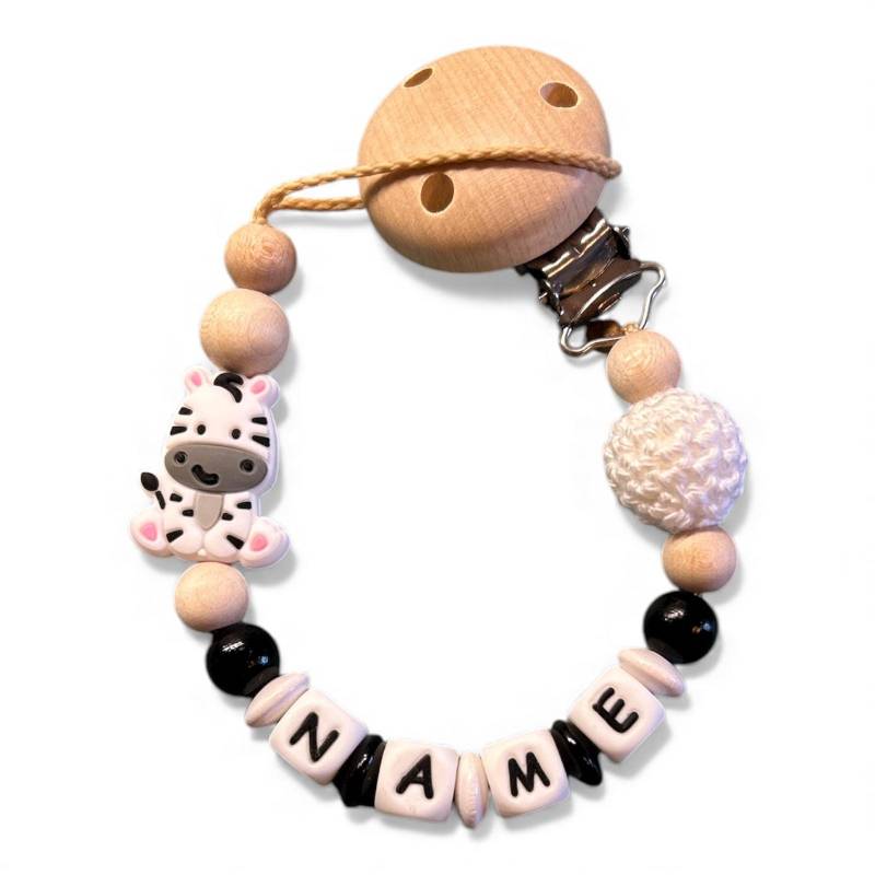 Nuckelkette Schnullerkette Zebra Mit Namen Und Häkelperle Nuckelkette Schnullerkette Zebra Mit Namen Und Häkelperle von Etsy - EulenshopVonBiene