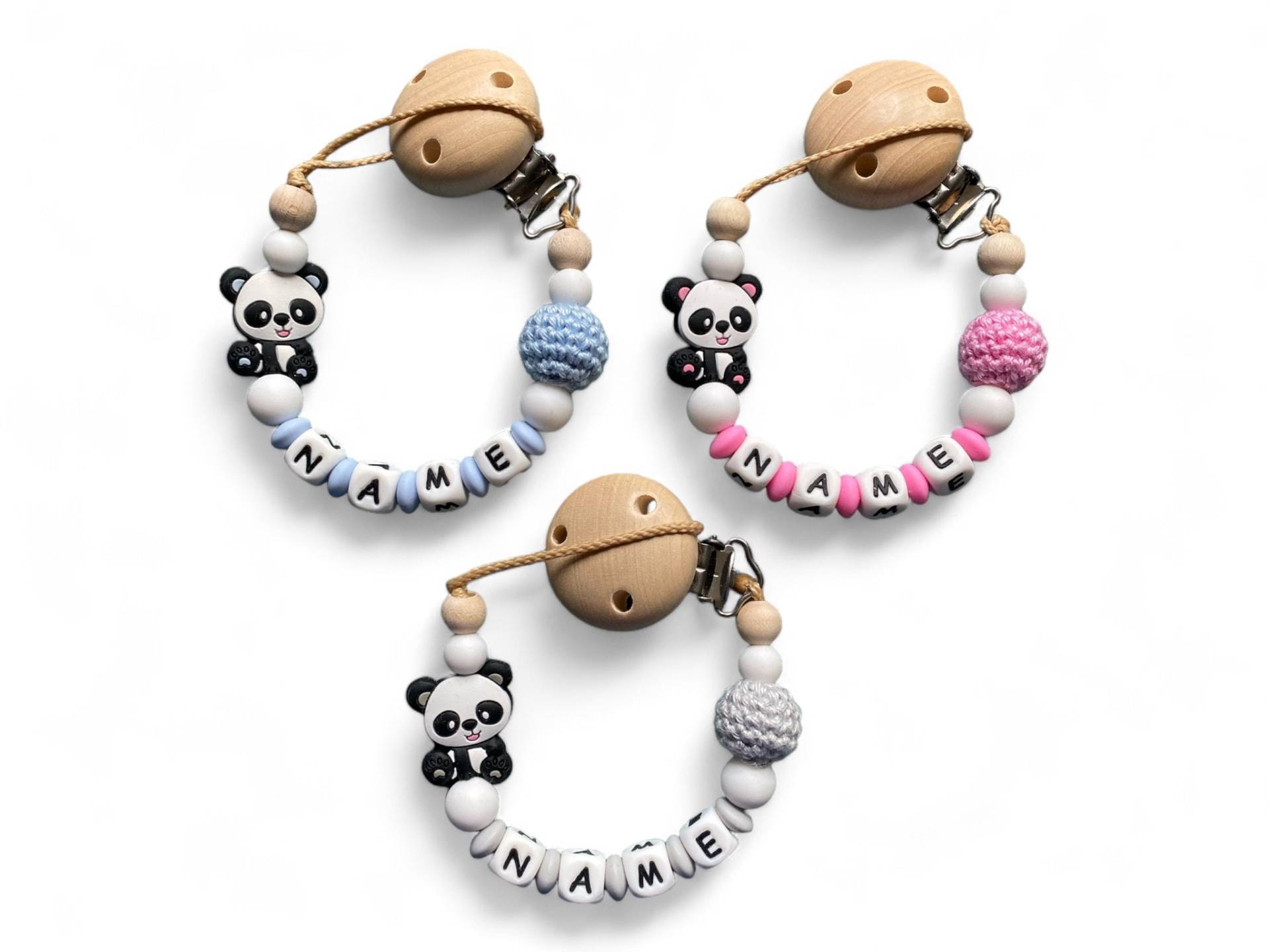 Personalisierte Schnullerkette Mit Namen - Panda Für Baby Geschenk Zur Geburt & Taufe Schnullerband Häkelperle Personalisierte Schnullerkette Mit Namen - Panda Für Baby Geschenk Zur Geburt & Taufe Schnullerband Häkelperle von Etsy - EulenshopVonBiene