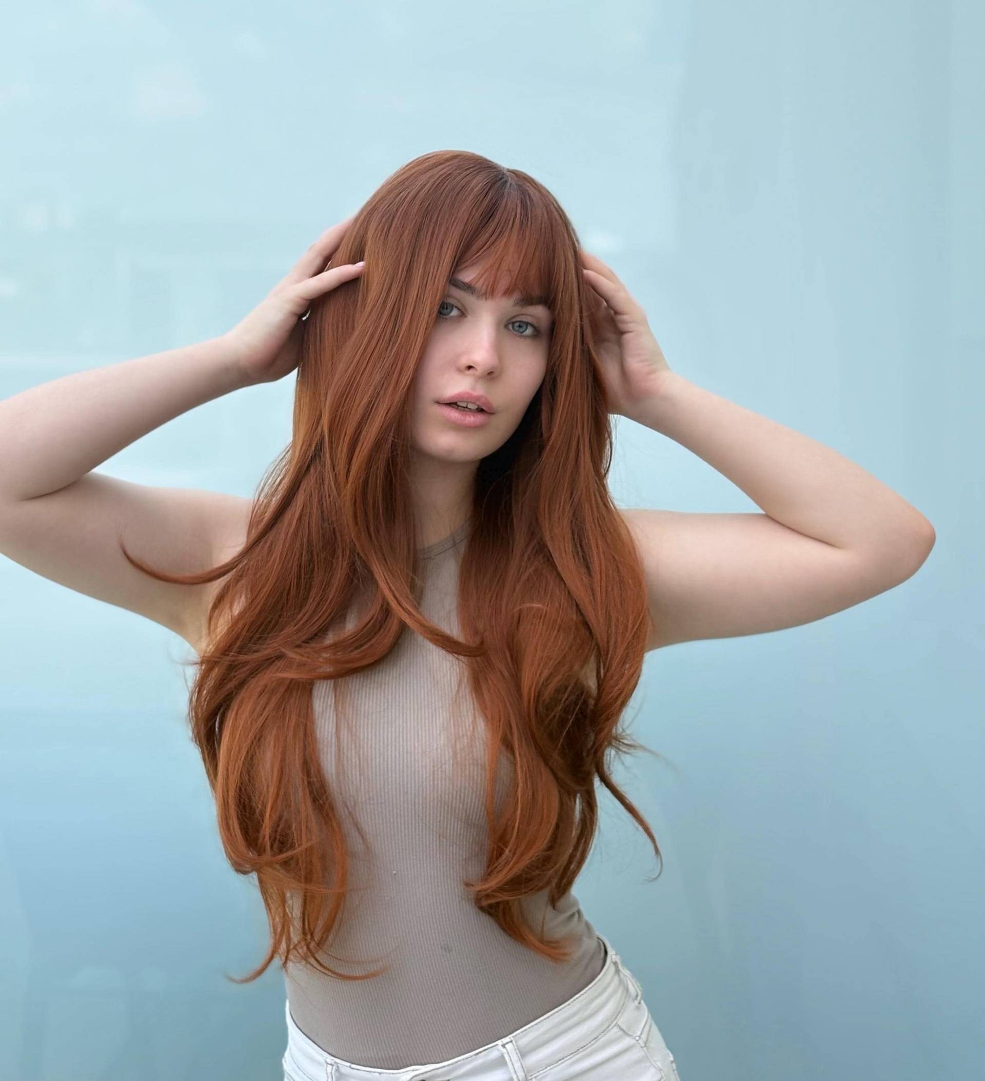Auburn Ginger Perücke Mit Pony Merida Cosplay Halloween Kupfer-Perücke Pony-Perücke Für Frauen von Etsy - Evanesswigs