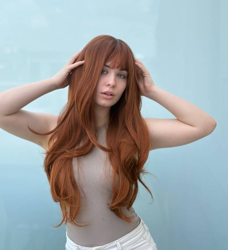 Auburn Ginger Perücke Mit Pony Merida Cosplay Halloween Kupfer-Perücke Pony-Perücke Für Frauen von Etsy - Evanesswigs