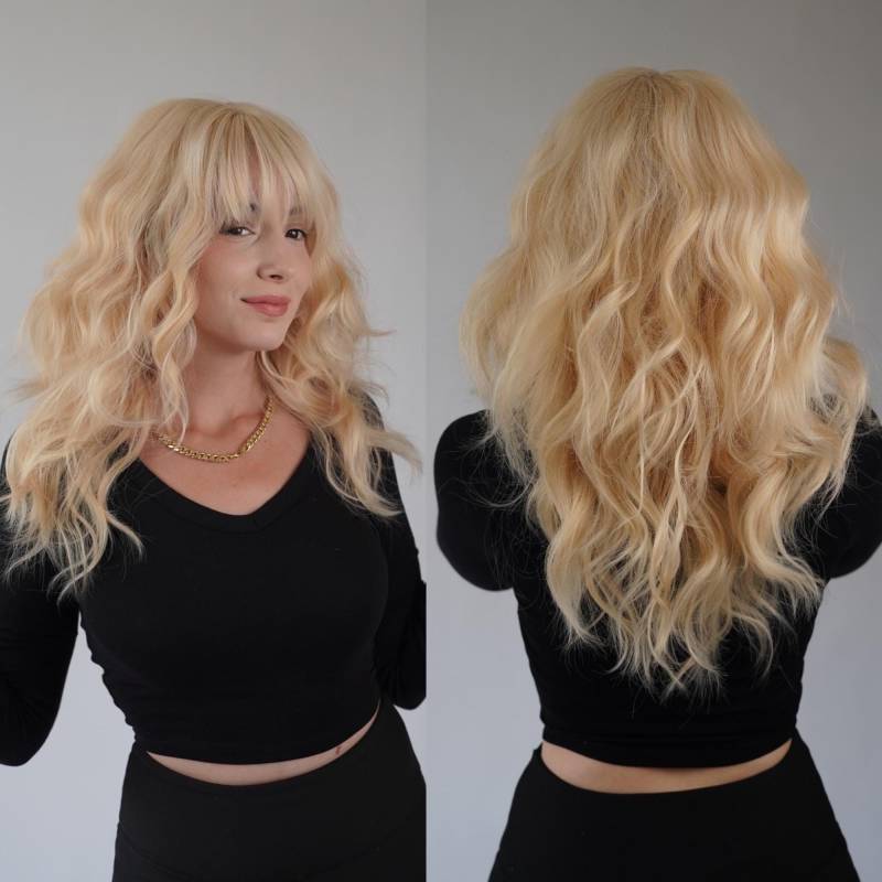 Erdbeer-Goldene Blonde Perücke Mit Pony Erdbeer-Goldene Blonde Perücke Mit Pony von Etsy - Evanesswigs