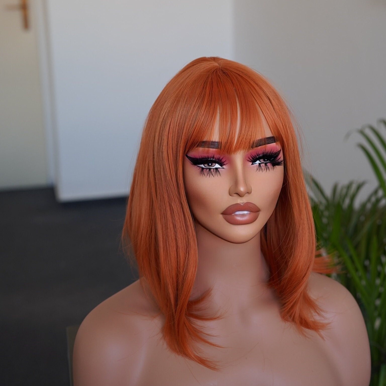 Kurze Ingwer Perücke Mit Pony I Rote Cosplay Perücken von Etsy - Evanesswigs