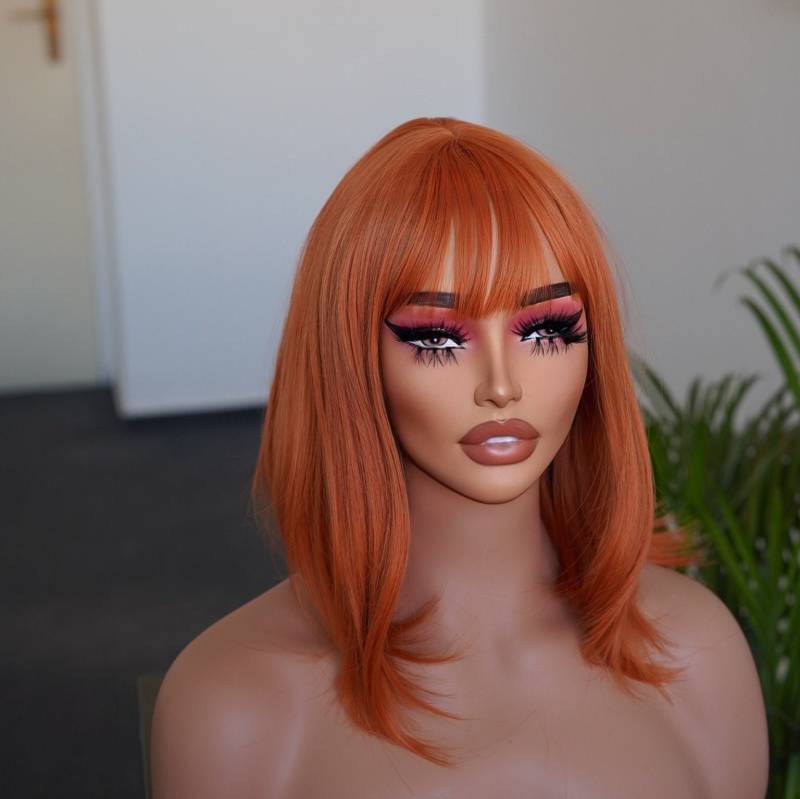 Kurze Ingwer Perücke Mit Pony I Rote Cosplay Perücken von Etsy - Evanesswigs