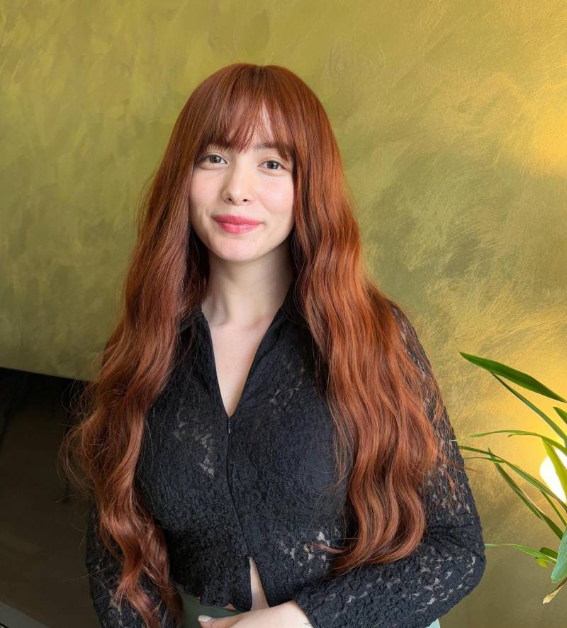 Lange Gewellte Kupfer Ginger Perücke Mit Pony Cosplay Merida Perücken von Etsy - Evanesswigs