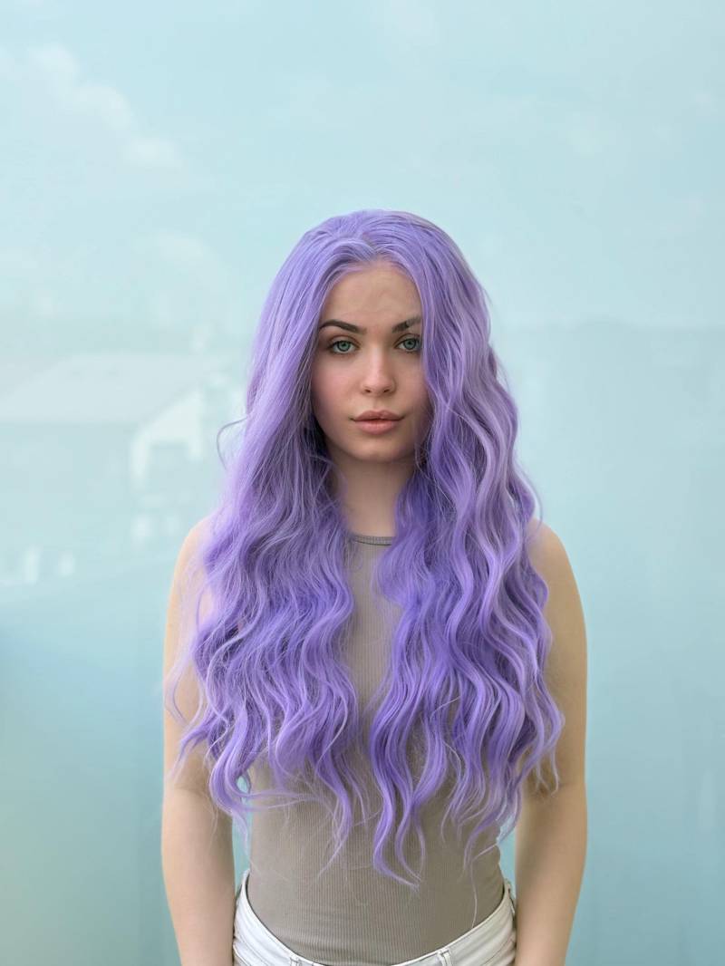 Lila Lavendel Lose Gewellte Spitze Vorne Halloween Cosplay Perücke Violette Ziehen Königin von Etsy - Evanesswigs