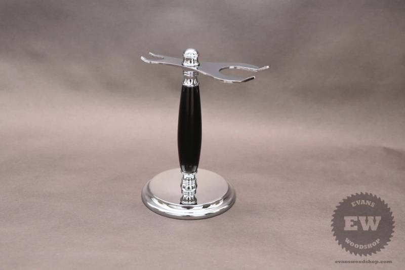 Handgefertigter Rasierständer - Schwarzes Ebenholz Rasierhobel Ständer Und Rasierpinselhalter Trauzeuge Geschenk, Weihnachtsgeschenk, Vatertag von Etsy - EvansWoodshopCo