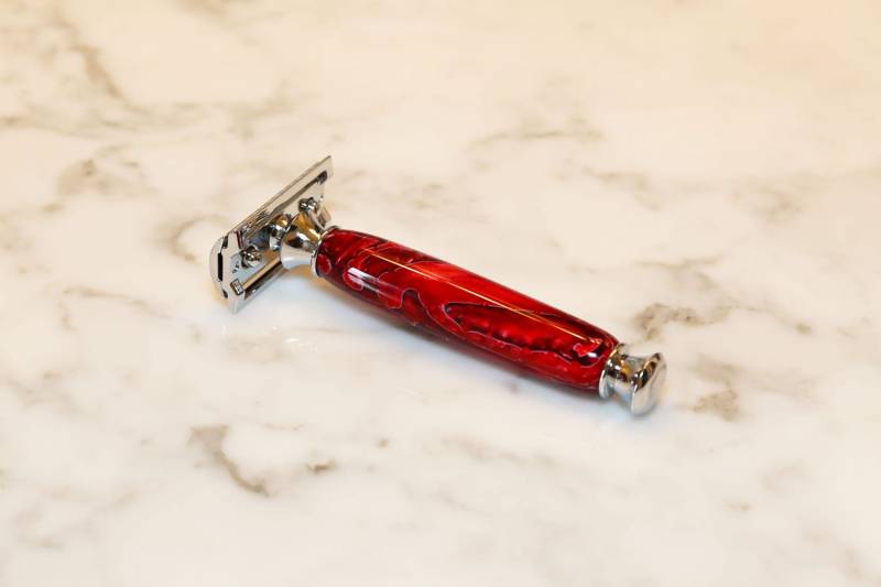 Handgemachte Rasieren Rasiermesser - Crimson Fire Acryl Rasierhobel/Mach 3/Gillette Fusion von Etsy - EvansWoodshopCo