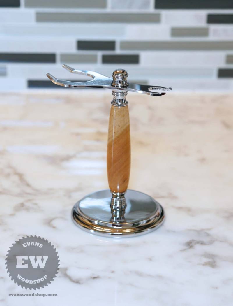 Handgemachte Rasierstand - Kirschholz | Für Rasierpinsel Und Rasiermesser von Etsy - EvansWoodshopCo