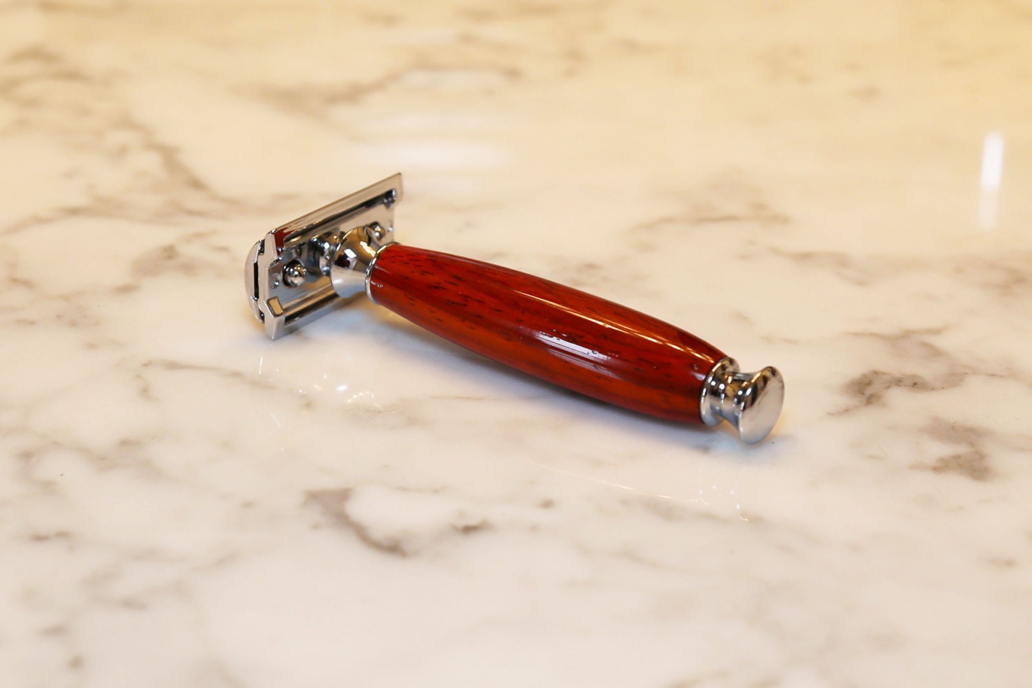 Handgemachte Rasur Razor - Padauk Holz Rasierhobel/Mach 3/Gillette Fusion von Etsy - EvansWoodshopCo