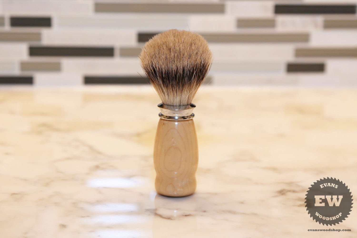 Rasierpinsel - Birdseye Maple Holz Handgefertigt Reinem Dachshaar Haarbürste Für Die Nassrasur Geschenk, Trauzeugen, Mens Vatertagsgeschenk von Etsy - EvansWoodshopCo