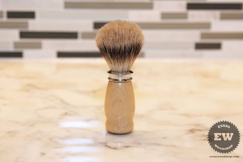 Rasierpinsel - Birdseye Maple Holz Handgefertigt Reinem Dachshaar Haarbürste Für Die Nassrasur Geschenk, Trauzeugen, Mens Vatertagsgeschenk von Etsy - EvansWoodshopCo