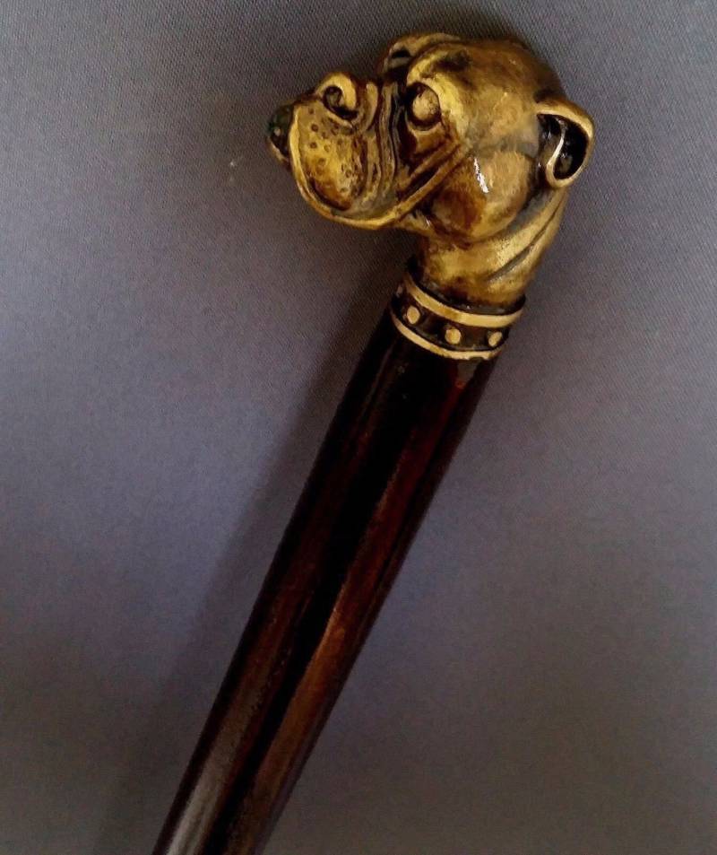 Bronze Bulldog Gehstock Handgefertigt von Etsy - ExclusiveCane