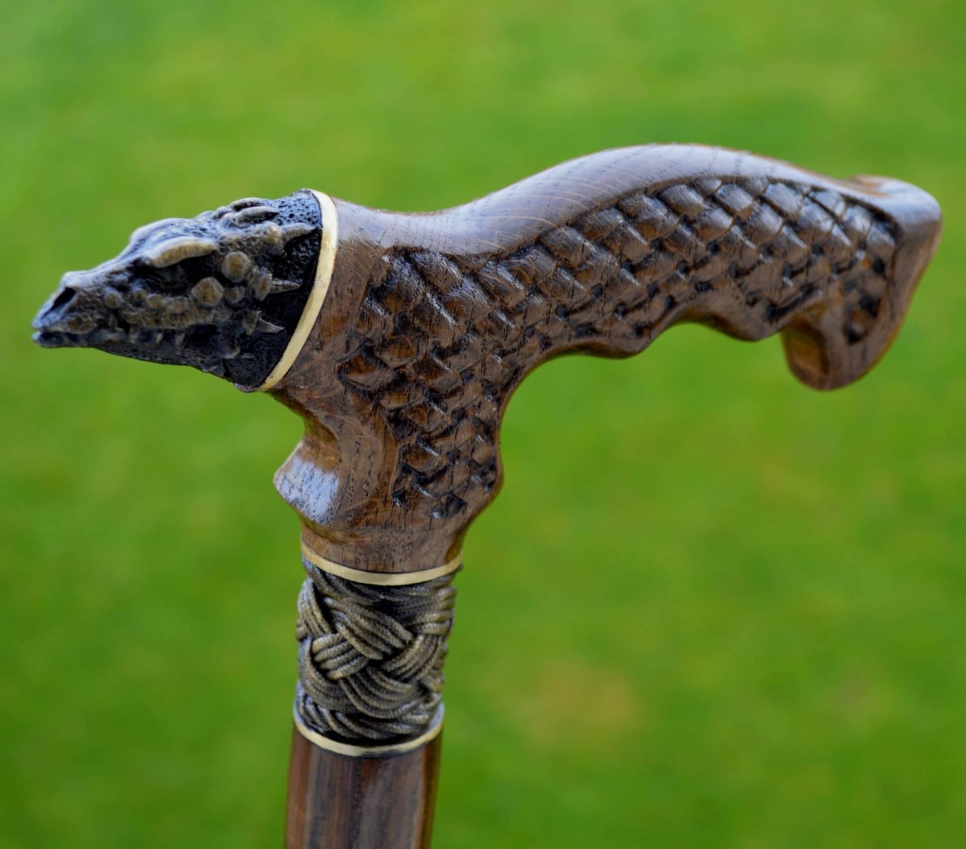 Dragon Oak Holzstöcke Holzstock Gehstock Handarbeit Stock Holzschnitzerei Exklusives Schilf von Etsy - ExclusiveCane