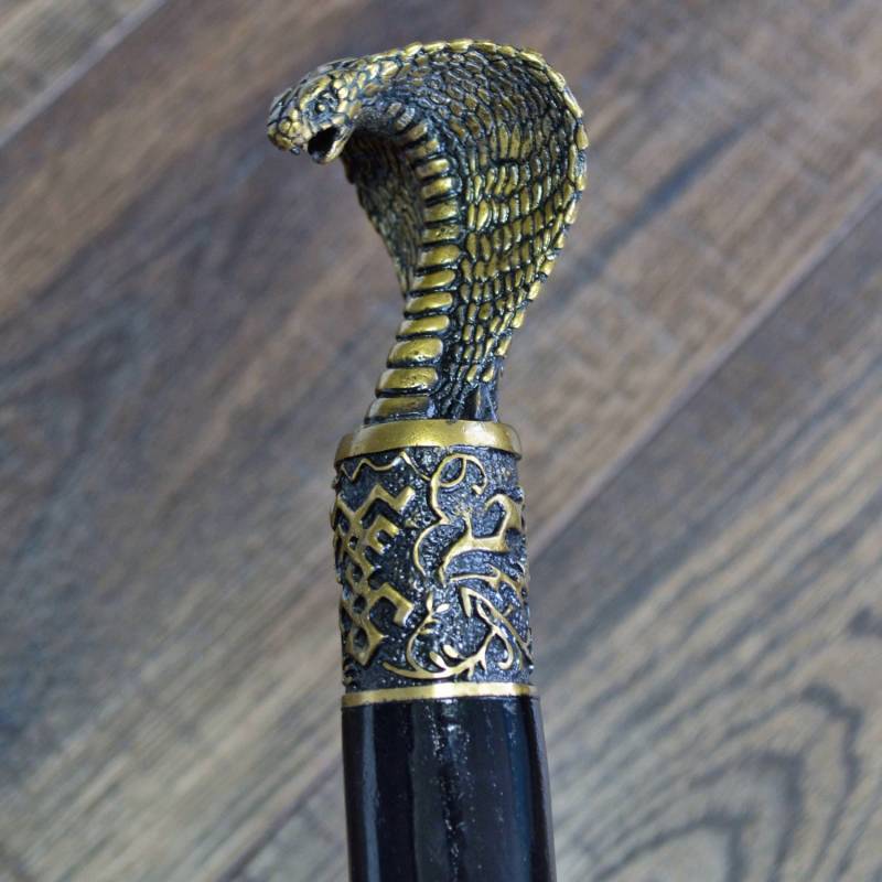 Gehstock Mit Kobrakopf Aus Bronze von Etsy - ExclusiveCane