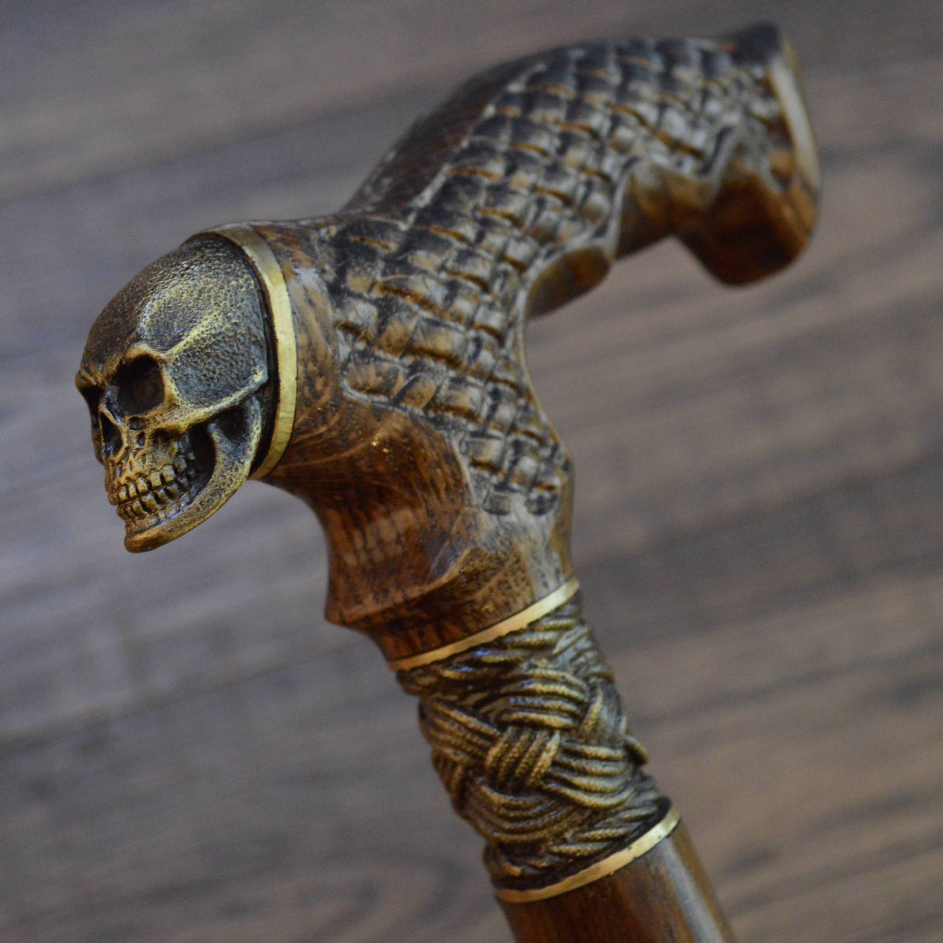 Totenkopf Eichenholzstöcke Holzstock Gehstock Holzstöcke Handarbeit Stock Holzschnitzerei Exklusives Schilf von Etsy - ExclusiveCane