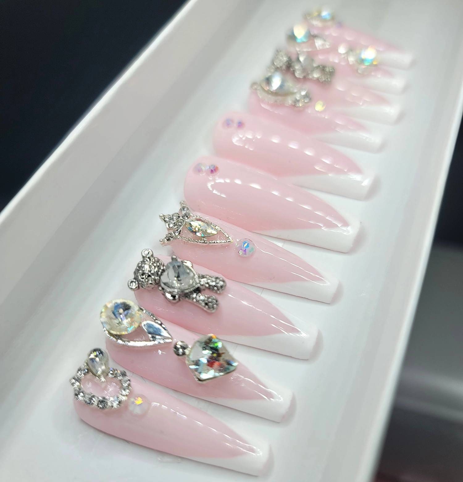 Elegante French Tip Nägel/ Brautnägel/ Hochzeitsnägel von Etsy - ExpressnailsDesigns