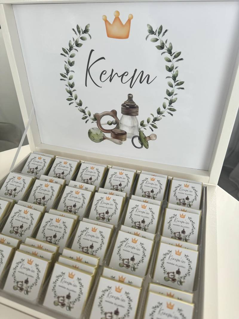 Personalisierte Babyschokolade Geschenkbox | Taufe Geburt Baby Shower Individuelles Geschenk Mit Namen von Etsy - EymaKunst
