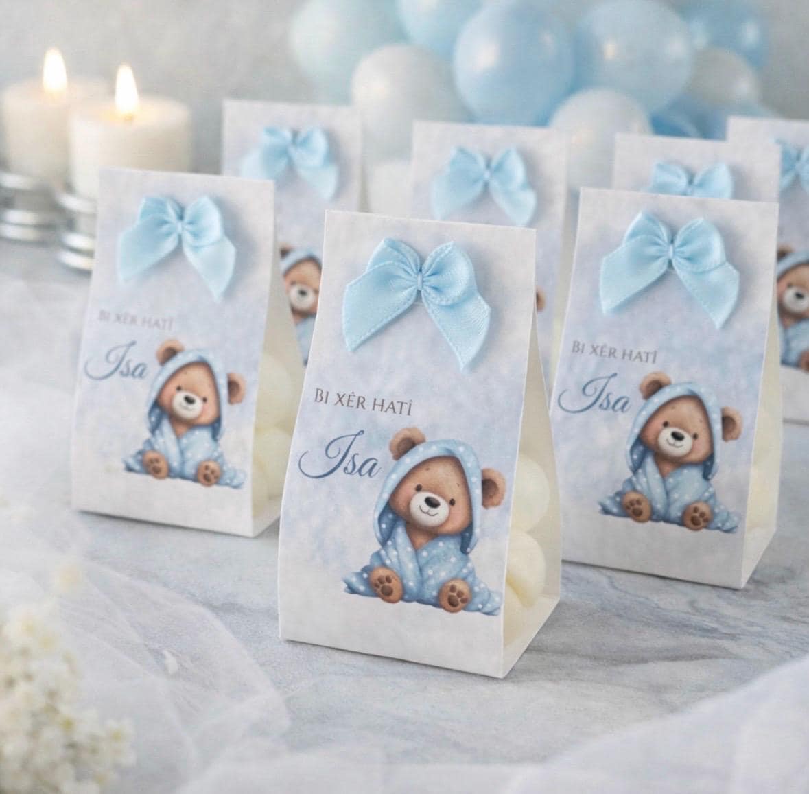 Personalisierte Bubble Kerze Baby Gastgeschenk Taufe Geburt Mevlüt | Mit Namen Geschenkidee Geschenk von Etsy - EymaKunst