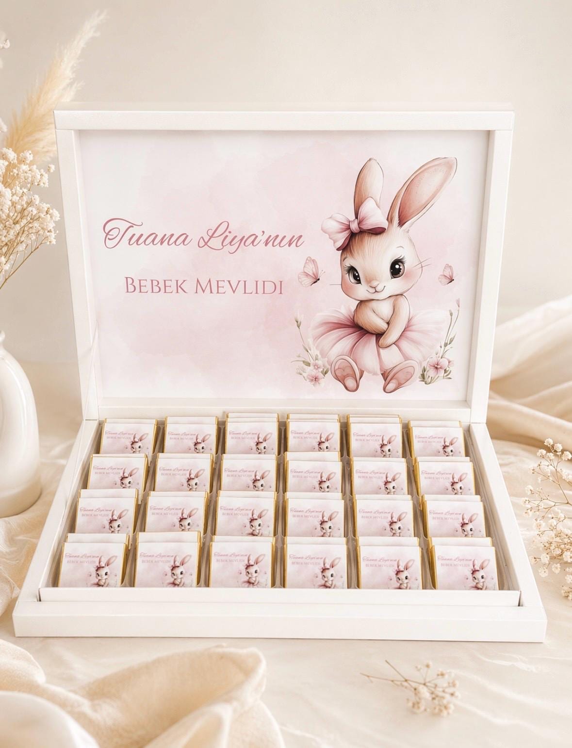 Personalisierte Schokobox Baby | Gastgeschenk Mädchen Schokolade Mit Name Taufe, Party Mevlid Hoşgeldin Bebek Hediyelik Personalisierte Schokobox Baby | Gastgeschenk Mädchen Schokolade Mit Name Taufe, Party Mevlid Hoşgeldin Bebek Hediyelik von Etsy - EymaKunst