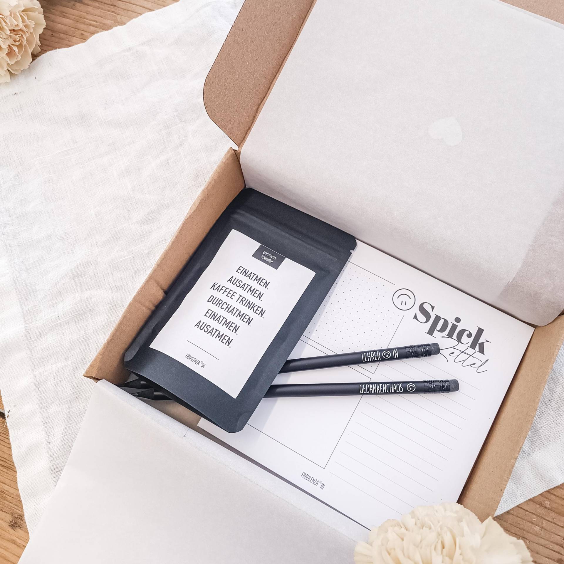 Geschenkset Lehrer - Kaffee & Kreativität Abschiedsgeschenk von Etsy - FRAULENZAIN