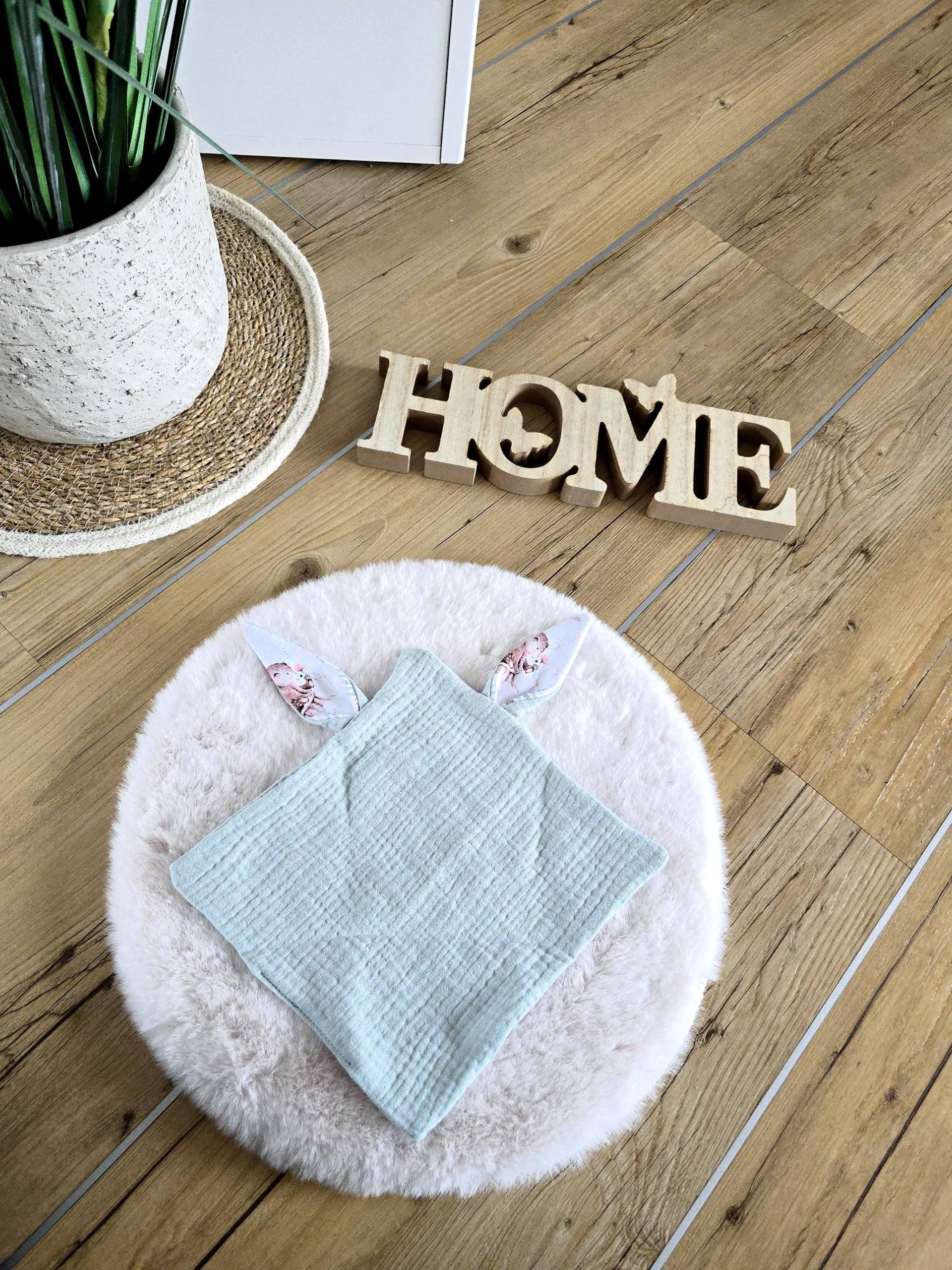 Musselin Schmusetuch Mit Ohren Mintgrün Musselin Schmusetuch Mit Ohren Mintgrün von Etsy - FadenliebeAmSee