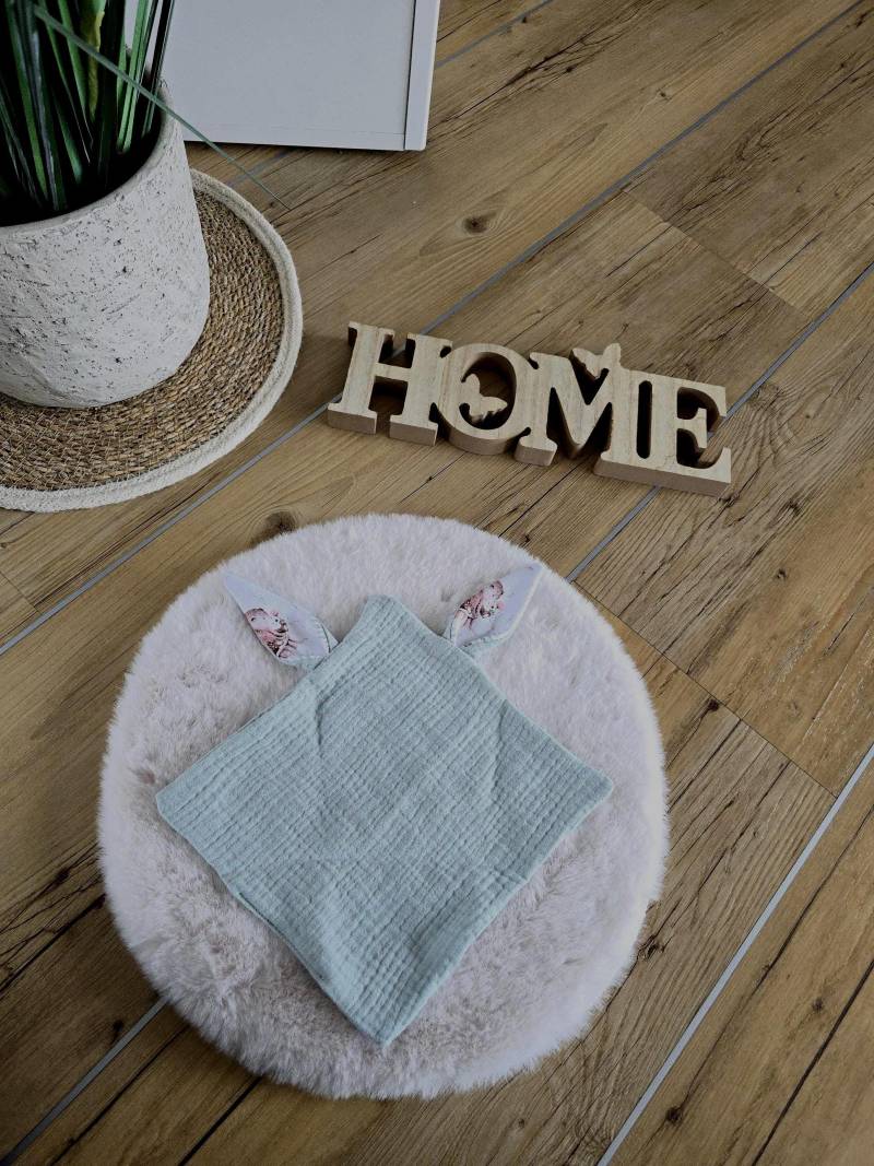 Musselin Schmusetuch Mit Ohren Mintgrün von Etsy - FadenliebeAmSee