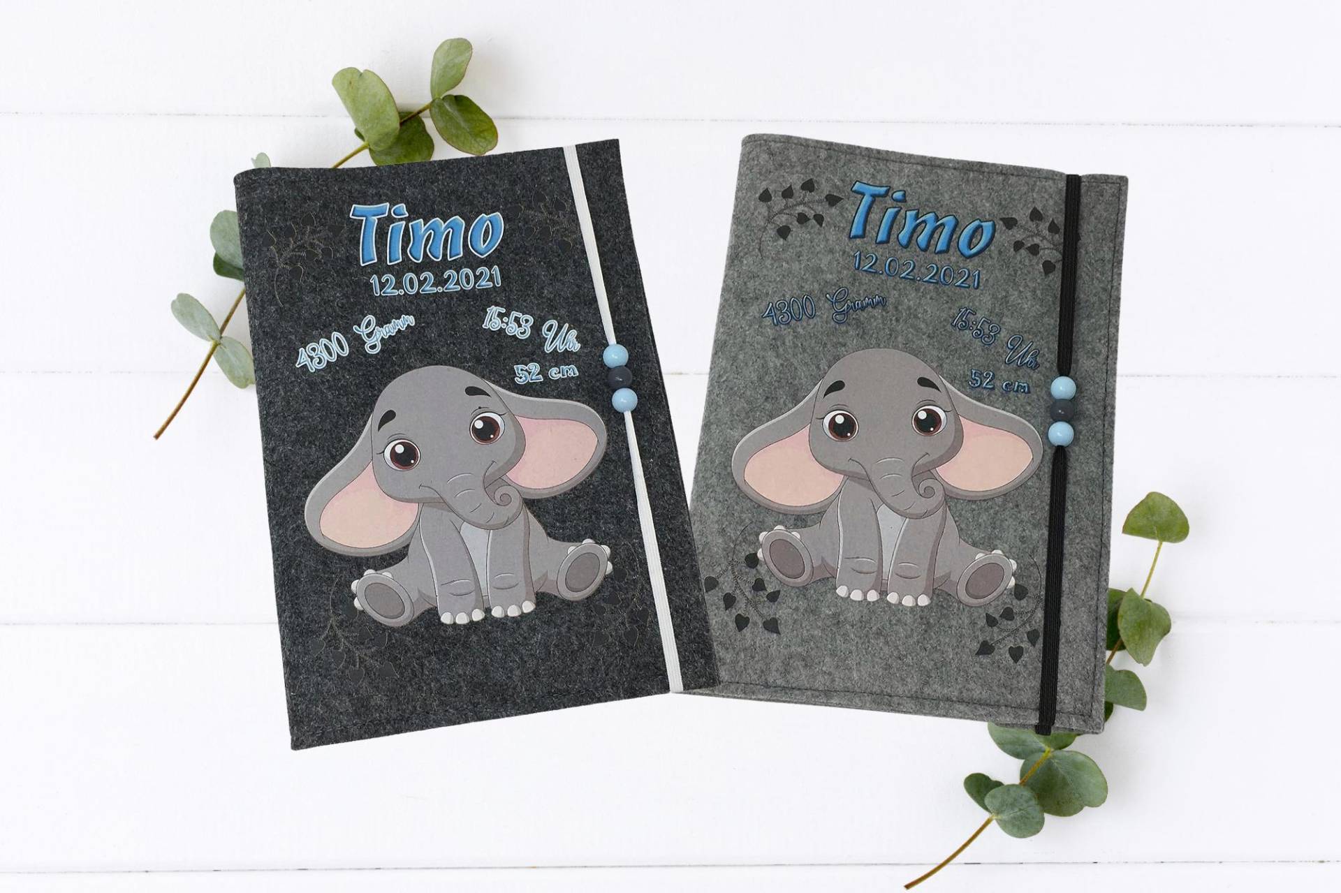 U-Heft Hülle Elefant - Personalisiert Mit Namen & Daten Geschenk Zur Geburt Filzhülle Fach Für Impfpass Und Karten Filz von Etsy - Fadensalat