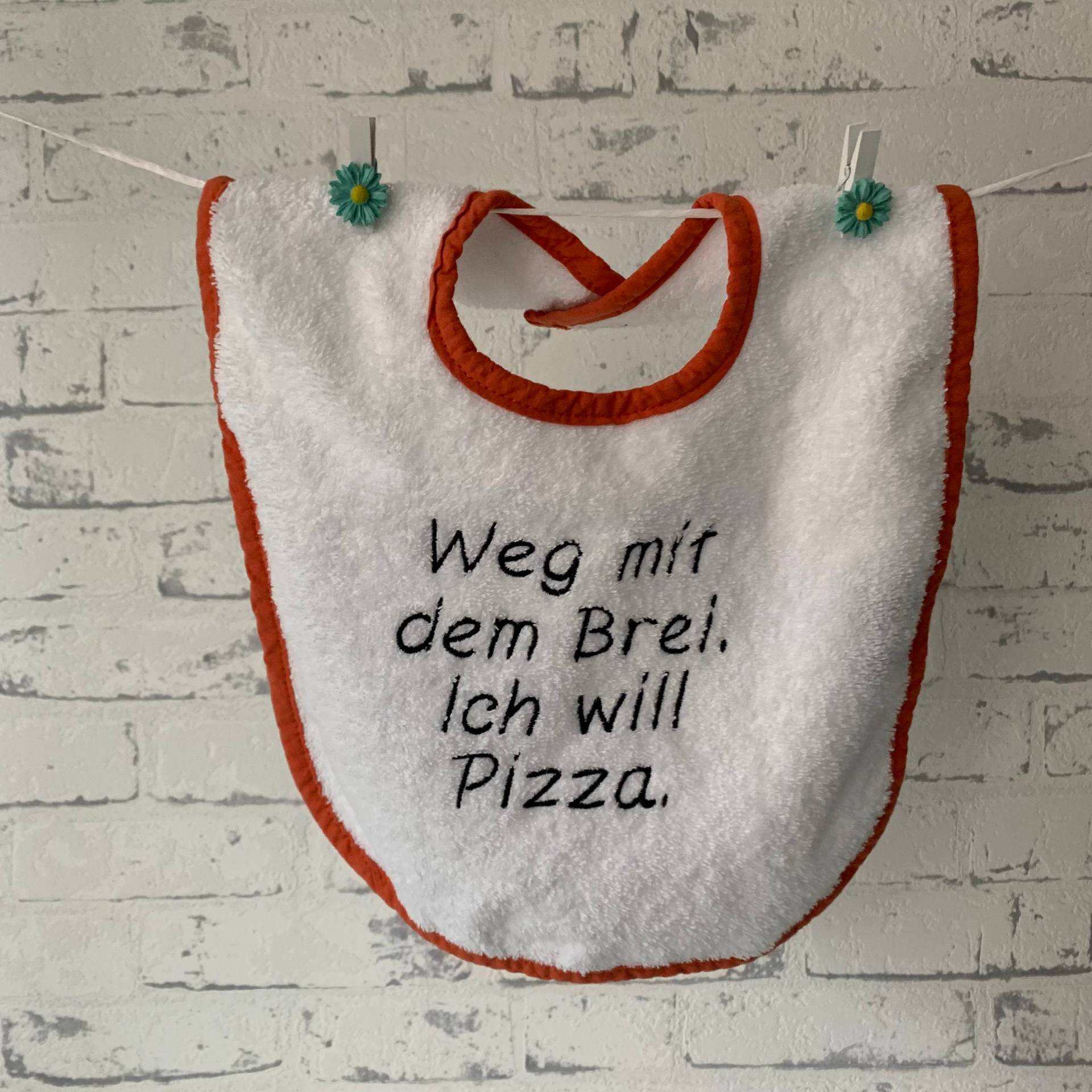 Lätzchen "Ich Will Pizza" Lätzchen "Ich Will Pizza" von Etsy - Fadentour