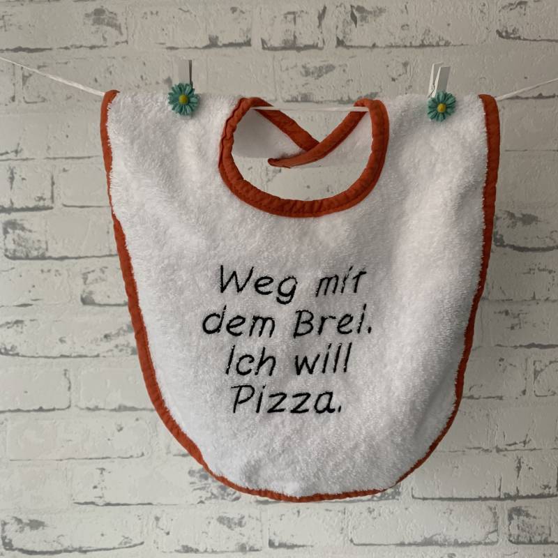 Lätzchen "Ich Will Pizza" Lätzchen "Ich Will Pizza" von Etsy - Fadentour