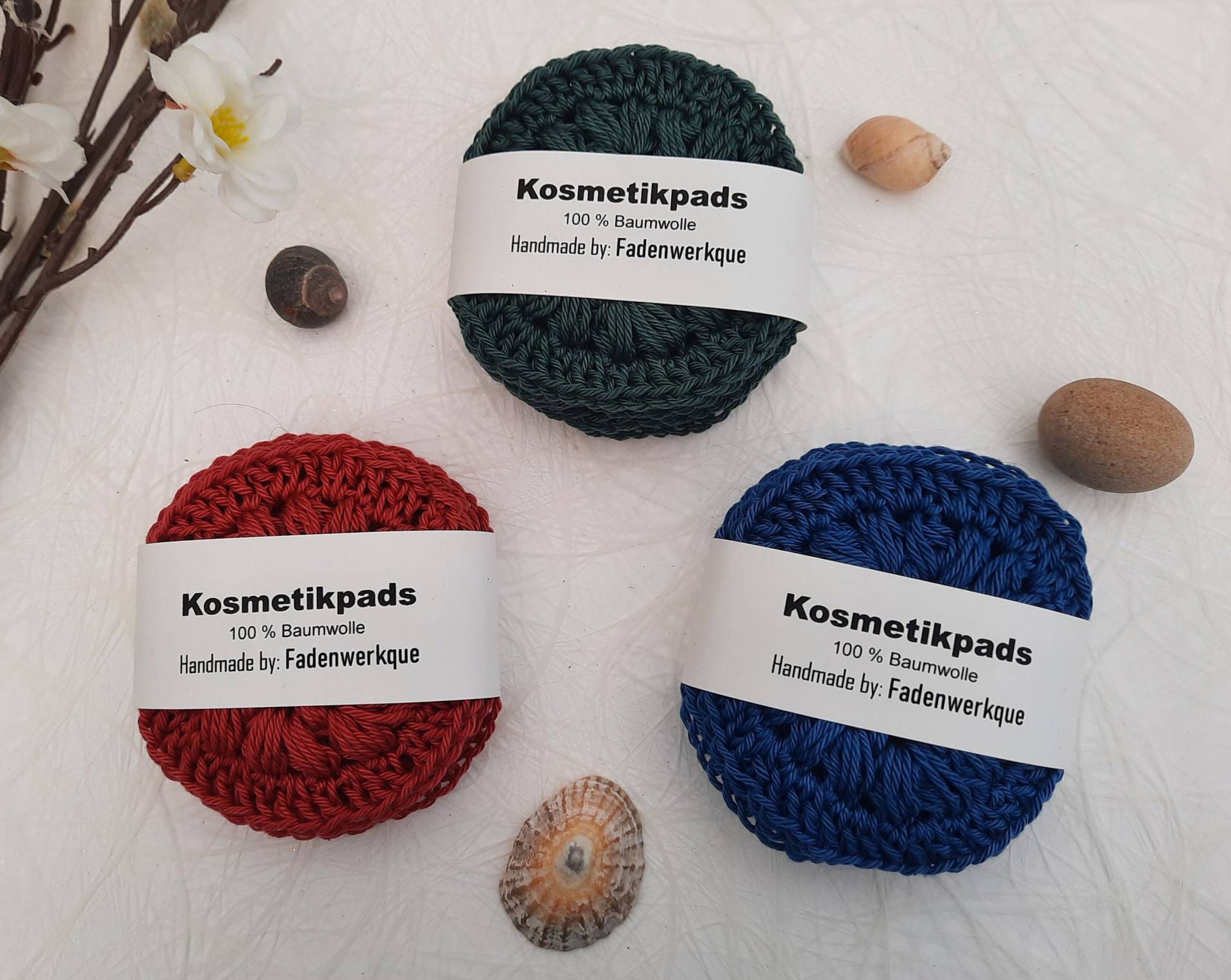 Nachhaltige Kosmetikpads/Abschminkpads Aus Baumwollgarn, Versch. Farben, 4Er Pack Nachhaltige Kosmetikpads/Abschminkpads Aus Baumwollgarn, Versch. Farben, 4Er Pack von Etsy - Fadenwerkque