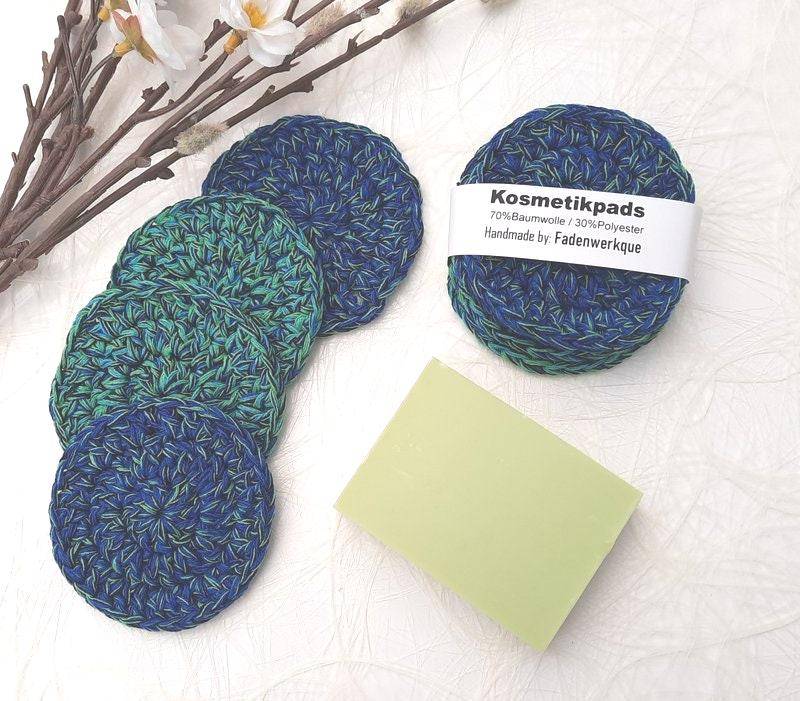 Nachhaltige Kosmetikpads/Abschminkpads Aus Baumwollgarn, Versch. Farben Im 4Er Pack, 7, 5 cm von Etsy - Fadenwerkque