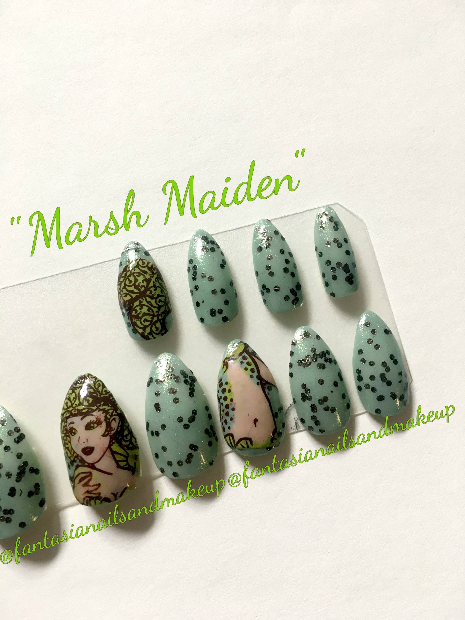 Frühlingsnägel, St Patrick Tagesnägel, Dryadennägel, Auf Nägel Drücken, Kleben, Künstliche Nagel-Set, Falsche Nägel, Kunstnägel, Acrylnägel von Etsy - FantasiaNails