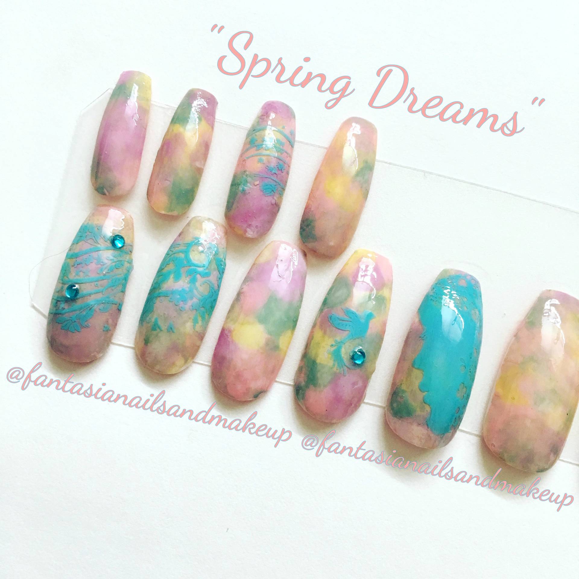 Gefälschte Nägel, Federnägel, Presse Auf Klebenägel, Osternägel, Marmornägel, Bestellung Gefertigte Acrylnägel von Etsy - FantasiaNails