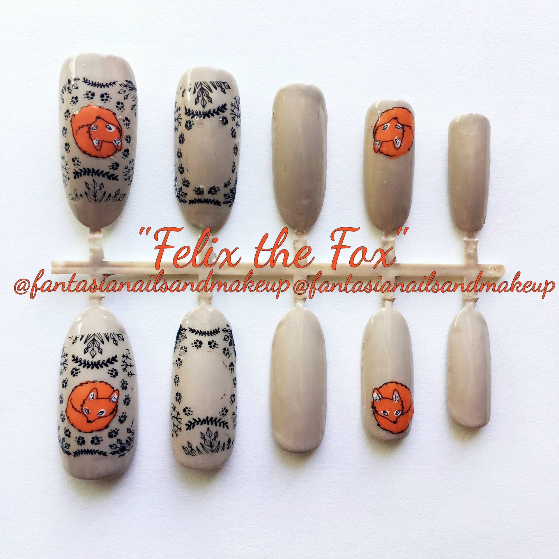 Gefälschte Nägel, Fuchsnägel, Drücken Sie Auf Die Kleben Sie Herbstnägel, Versandfertige Falsche Künstliche Acrylnägel von Etsy - FantasiaNails