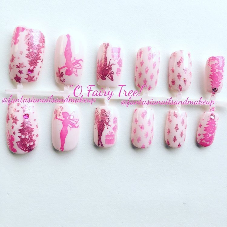 Gefälschte Nägel, Weihnachtsnägel, Feennägel, Acrylnägel, Versandfertige Pressnägel, Klebenägel, Falsche Nägel von Etsy - FantasiaNails