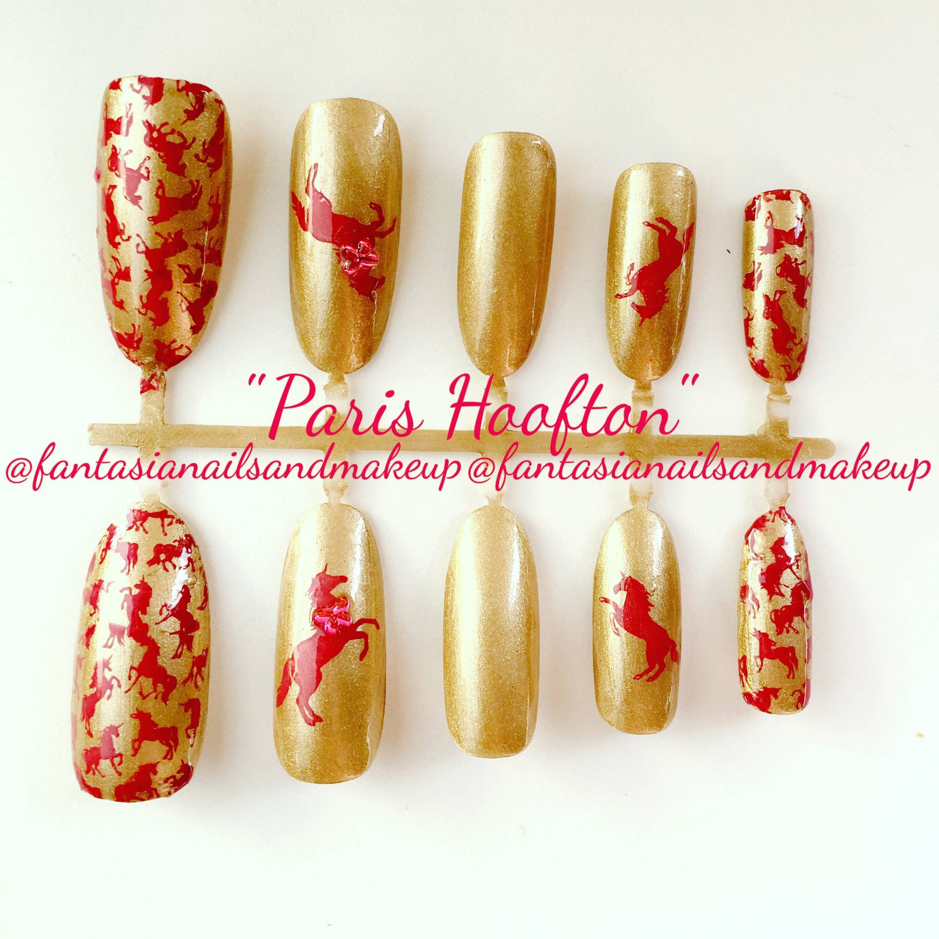 Gold Einhorn Nägel - Ovale Künstliche Auf Die Drücken Kleben Künstlicher Nagel Falsche Kunstnägel Acrylnägel von Etsy - FantasiaNails