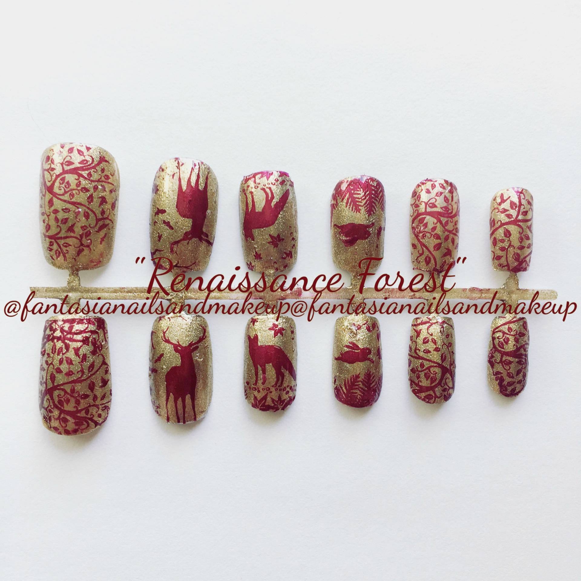 Herbstnägel, Waldnägel, Auf Die Nägel Drücken, Kleben, Künstlicher Nagel, Falsche Nägel, Kunstnägel, Acrylnägel, Aufkleben von Etsy - FantasiaNails