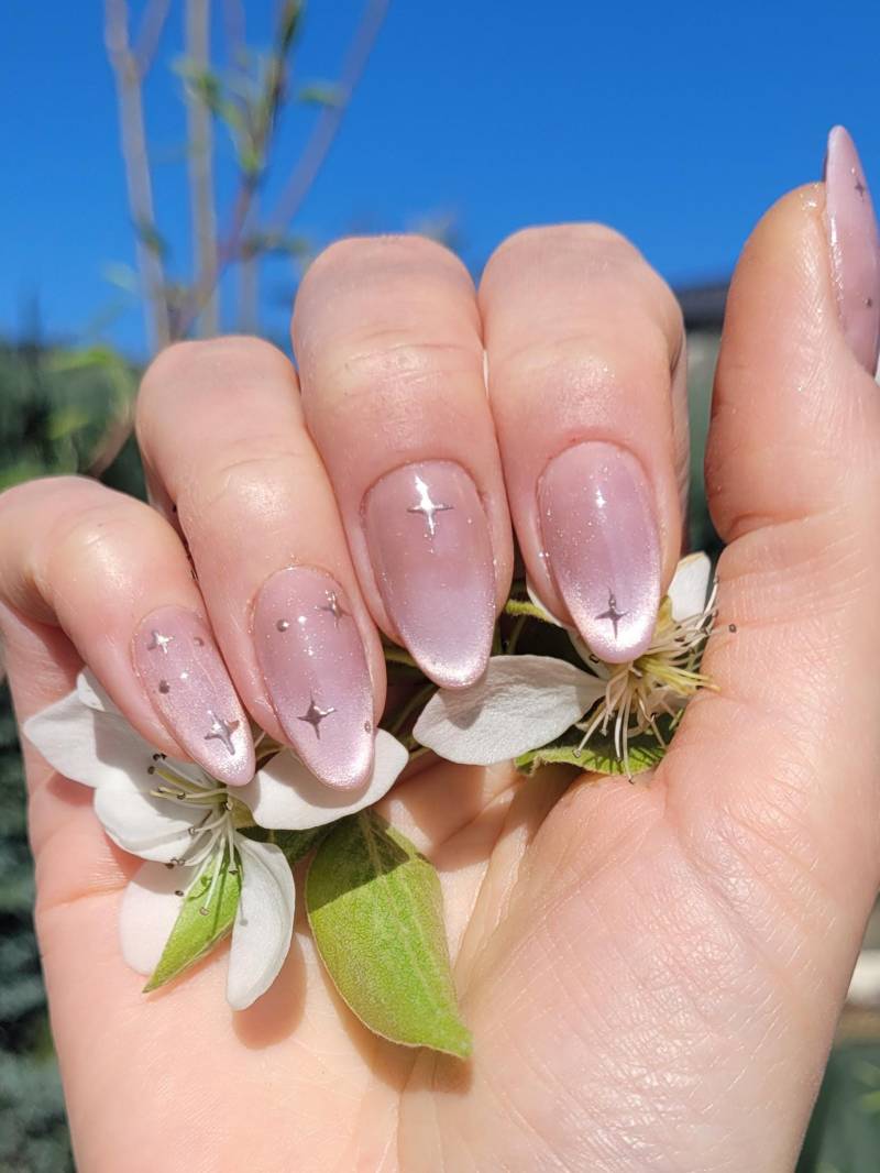 Glass Cateye Babyboomer Press-On-Nails - Eleganz Trifft Magie Aufklebbare Nägel Custom Size von Etsy - FarinaFeeDesign