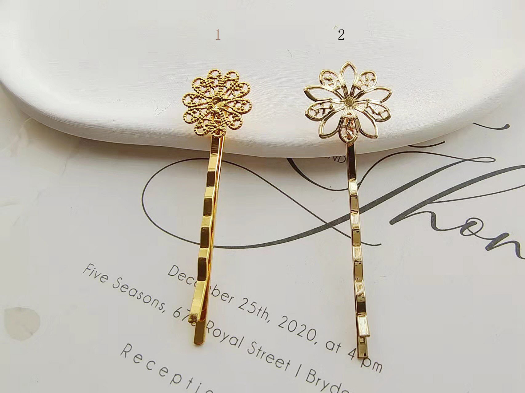 Floral Haarnadel - Haarspange Frauen Messing 10 Stück Rohmessing Gold Blume Filigrane Anhänger Finden von Etsy - Fashionandantique
