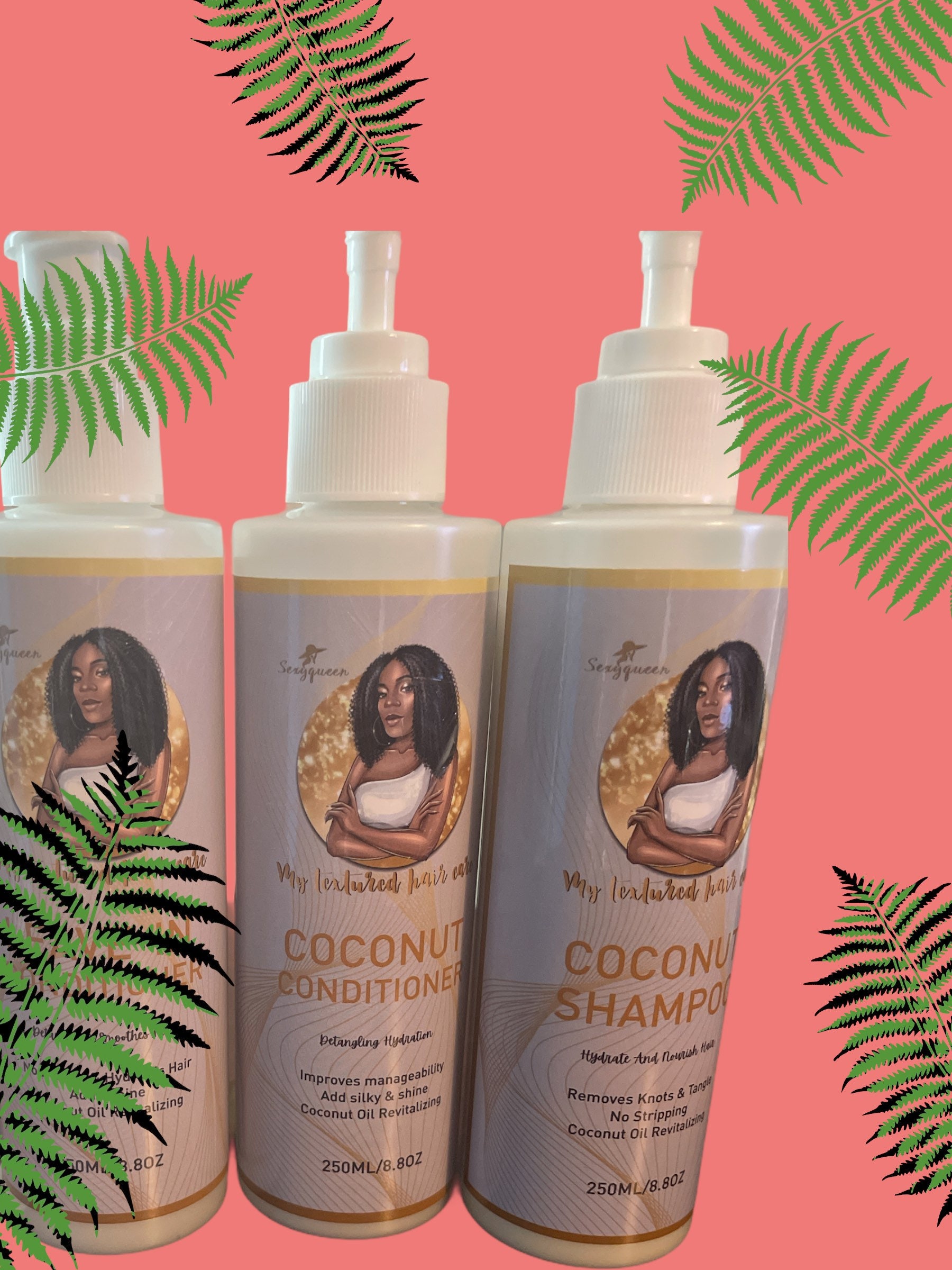 Natürliche Kokosnuss-Haarprodukte Natürliche Kokosnuss-Haarprodukte von Etsy - FashionsexyBoutique