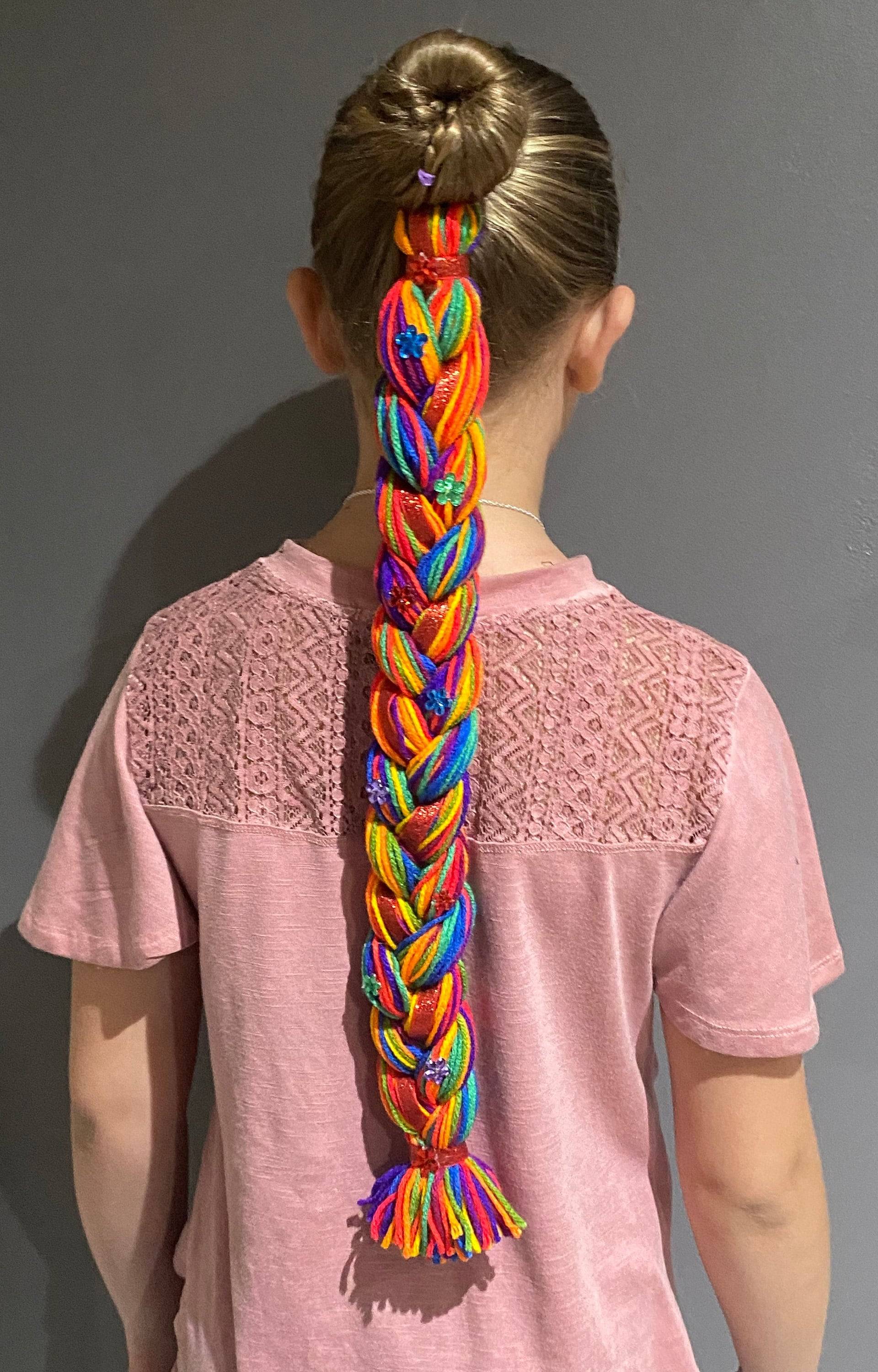 Regenbogen Einhorn Garn Zopf Regenbogen Einhorn Garn Zopf von Etsy - Favorfavedesigns