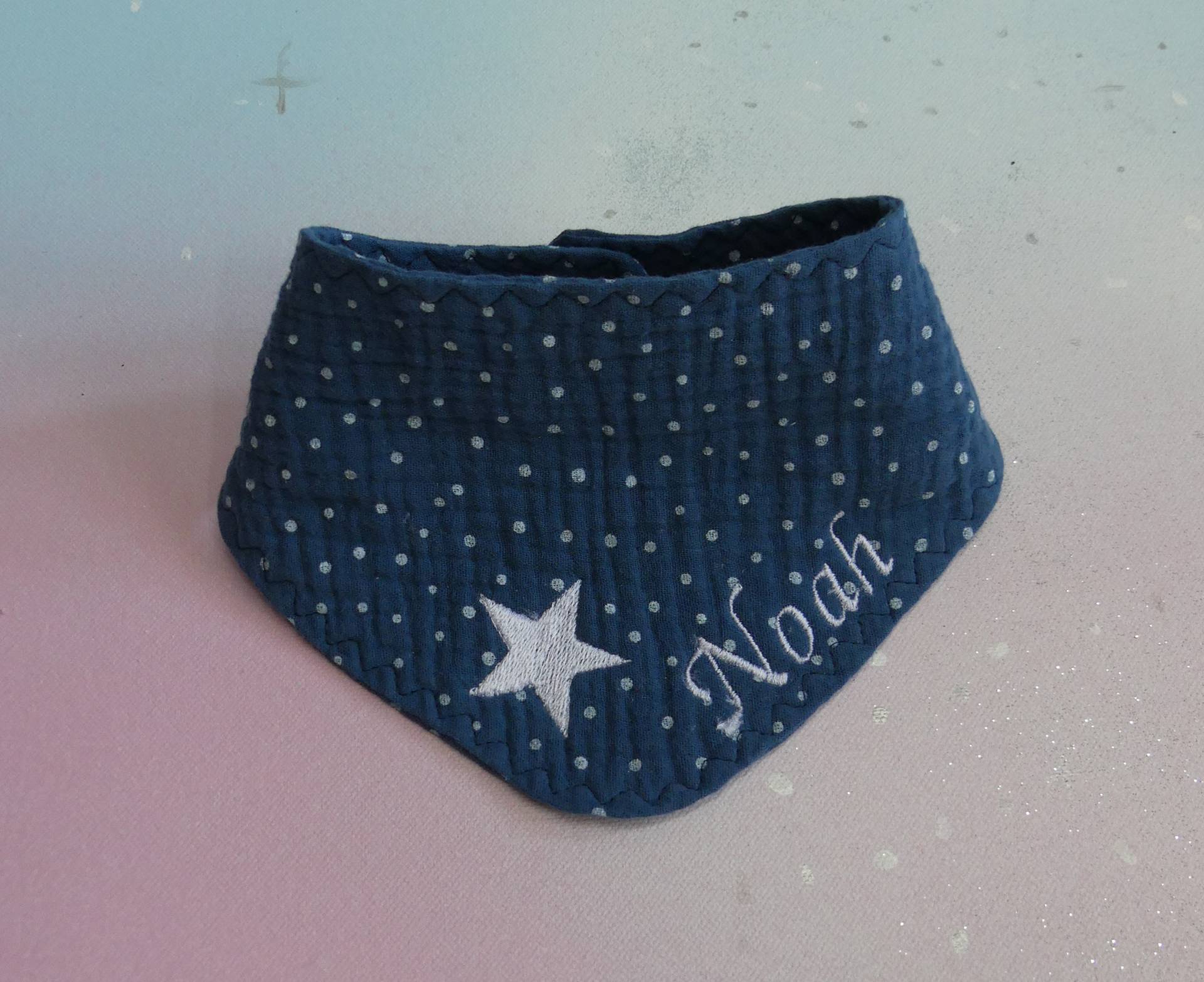 Halstuch Jeansblau Halsweite 30cm Püntchen Sterne Name Musselintuch Kind Baby Latz Spucktuch Musseline Tuch Dreieckstuch 100% Bw Ökotex von Etsy - FeenkleidDesign2020