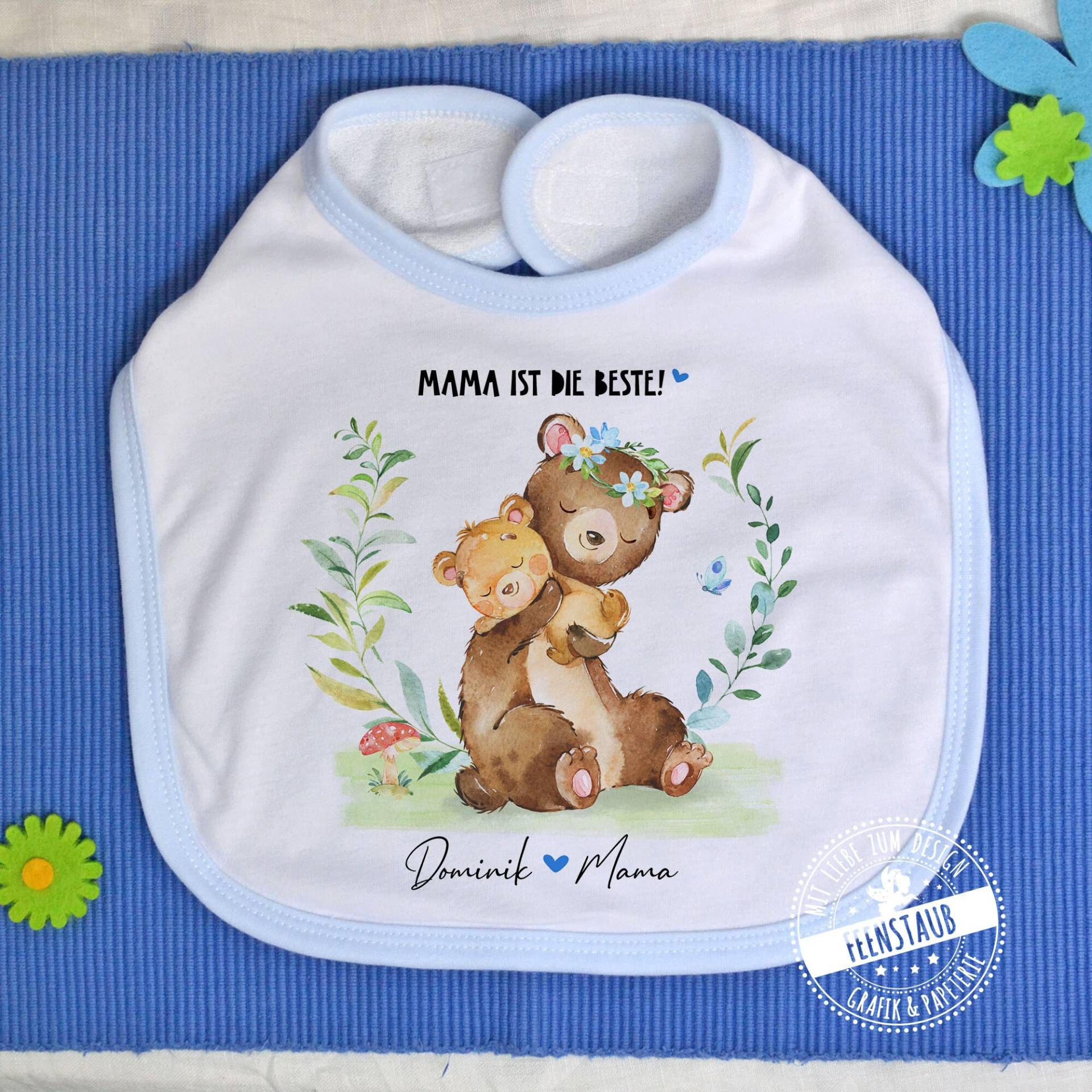Baby-Lätzchen Mit Namen Personalisiert - Geschenk Zur Geburt, Muttertag Oder Den 1. Geburtstag, Rosa Und Blau, Mama Ist Die Beste Bären Baby-Lätzchen Mit Namen Personalisiert - Geschenk Zur Geburt, Muttertag Oder Den 1. Geburtstag, Rosa Und Blau, Mama Ist Die Beste Bären von Etsy - FeenstaubHandmade
