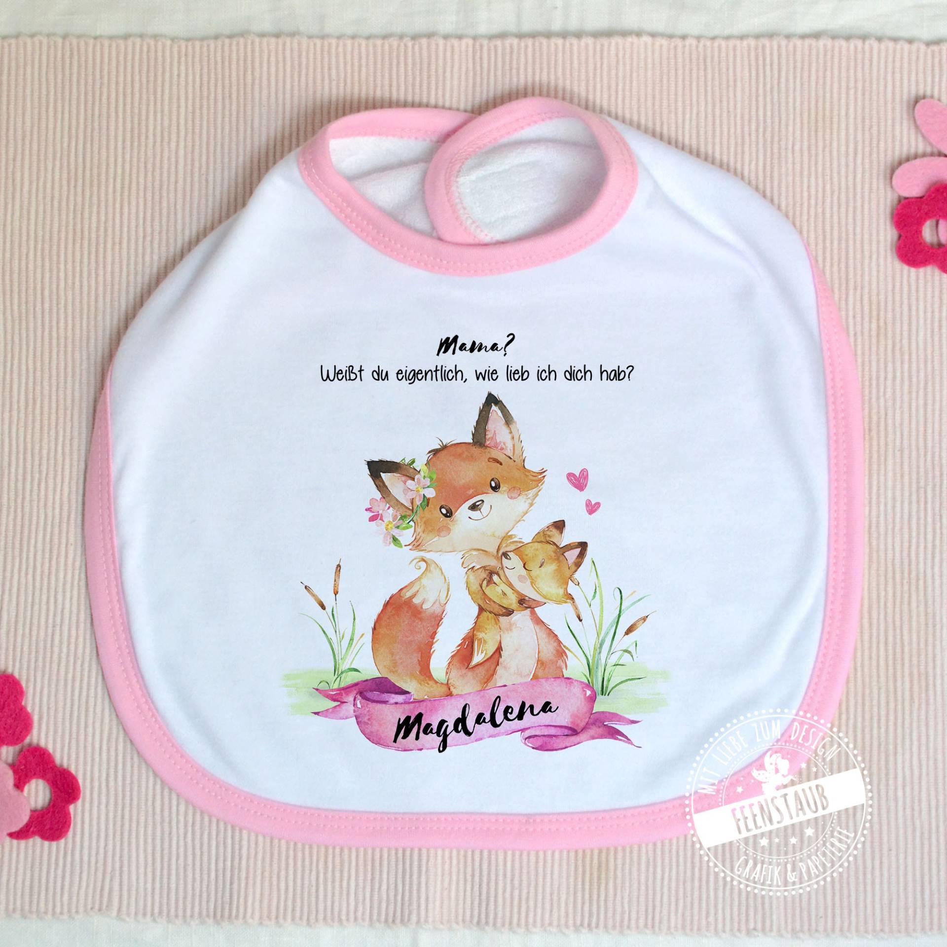 Baby-Lätzchen Mit Namen Personalisiert - Geschenk Zur Geburt, Muttertag Oder Den 1. Geburtstag, Rosa Und Blau, Mama Ist Die Beste Füchse Baby-Lätzchen Mit Namen Personalisiert - Geschenk Zur Geburt, Muttertag Oder Den 1. Geburtstag, Rosa Und Blau, Mama Ist Die Beste Füchse von Etsy - FeenstaubHandmade