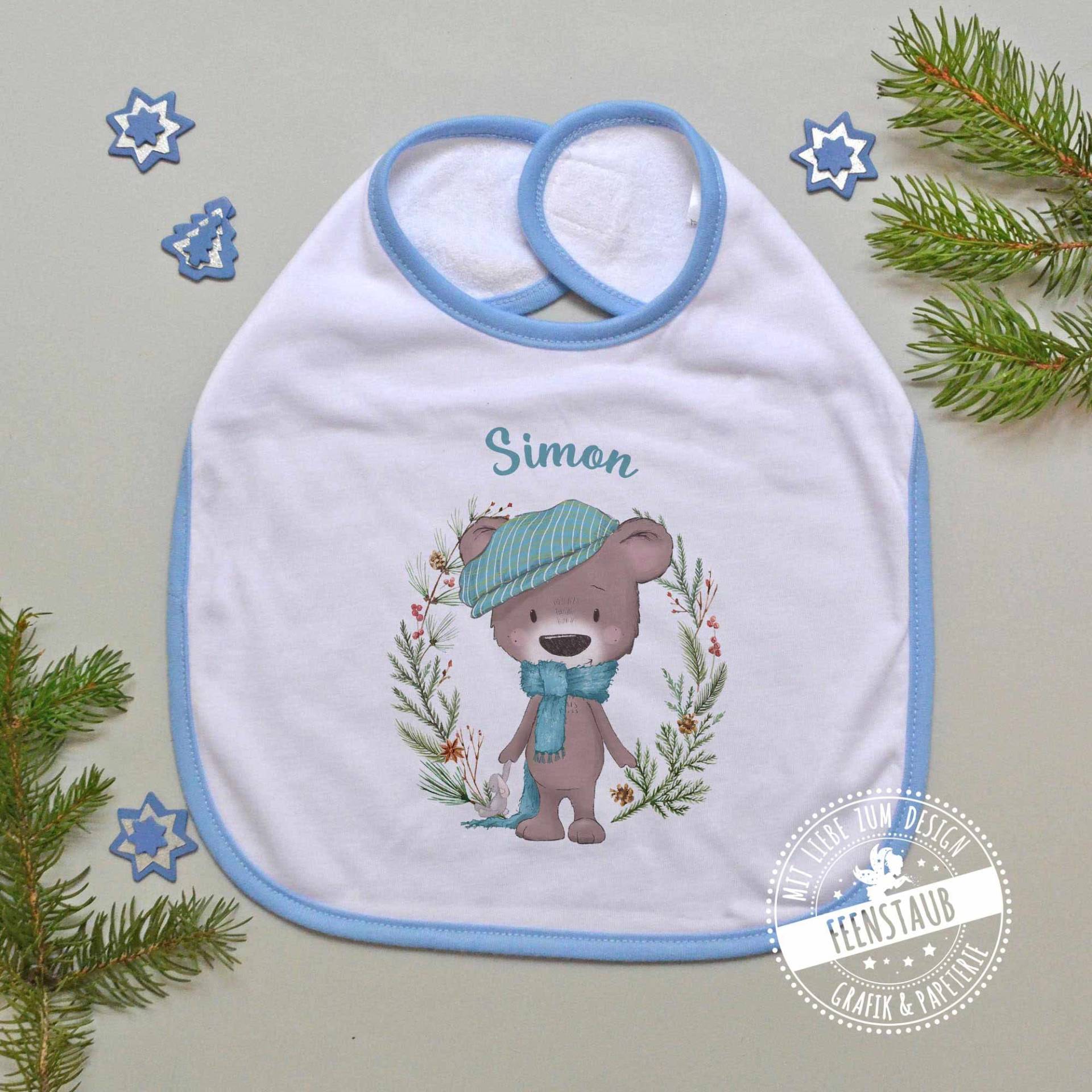 Erstes Weihnachten Baby Geschenk Als Erinnerung - Baby-Lätzchen Personalisiert Mit Namen, Zum Nikolaus, Rosa Und Blau Bär Erstes Weihnachten Baby Geschenk Als Erinnerung - Baby-Lätzchen Personalisiert Mit Namen, Zum Nikolaus, Rosa Und Blau Bär von Etsy - FeenstaubHandmade
