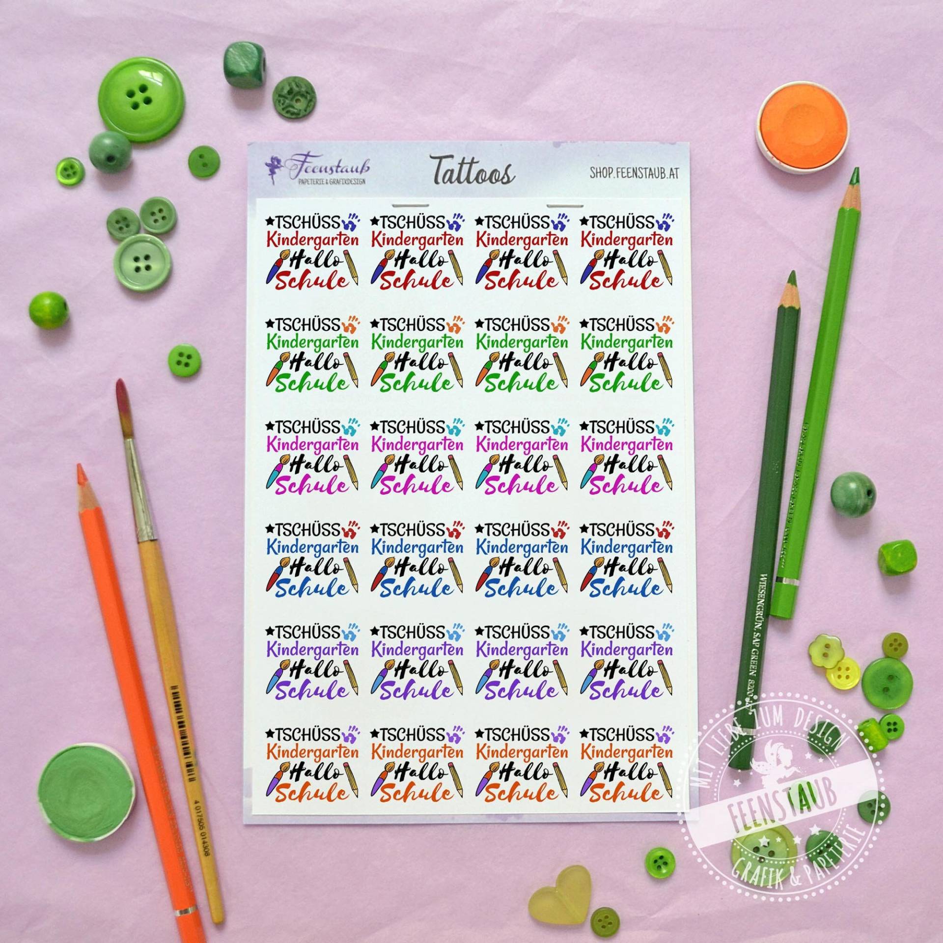 Kindertattoo Kindergartenabschluss Geschenkidee, Abschiedsgeschenk Kita, Geschenk Abschiedsfeier Kindergarten, Temporäre Tattoos von Etsy - FeenstaubHandmade
