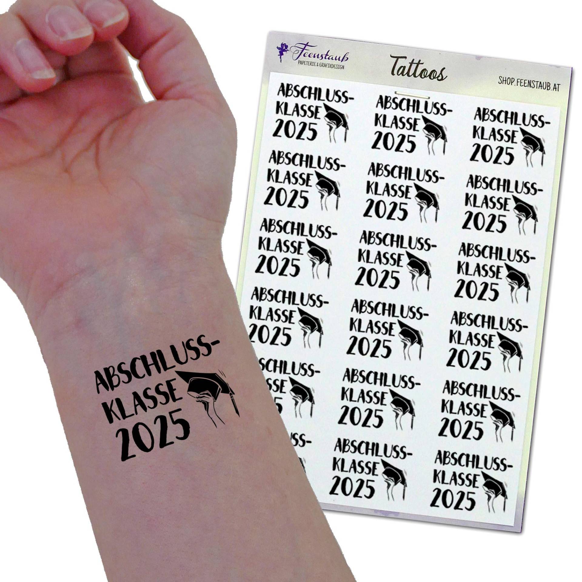 Temporäre Tattoos Schulabschluss | Geschenk Abitur Matura Abschlussfeier Zum Klebetattoo Abschlussklasse von Etsy - FeenstaubHandmade
