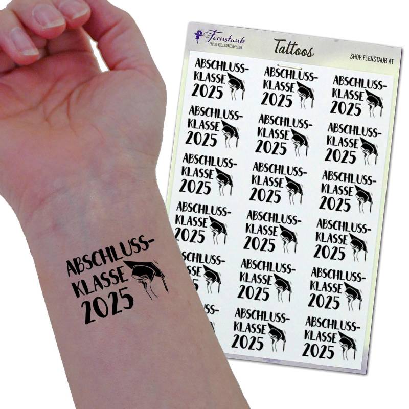 Temporäre Tattoos Schulabschluss | Geschenk Abitur Matura Abschlussfeier Zum Klebetattoo Abschlussklasse von Etsy - FeenstaubHandmade