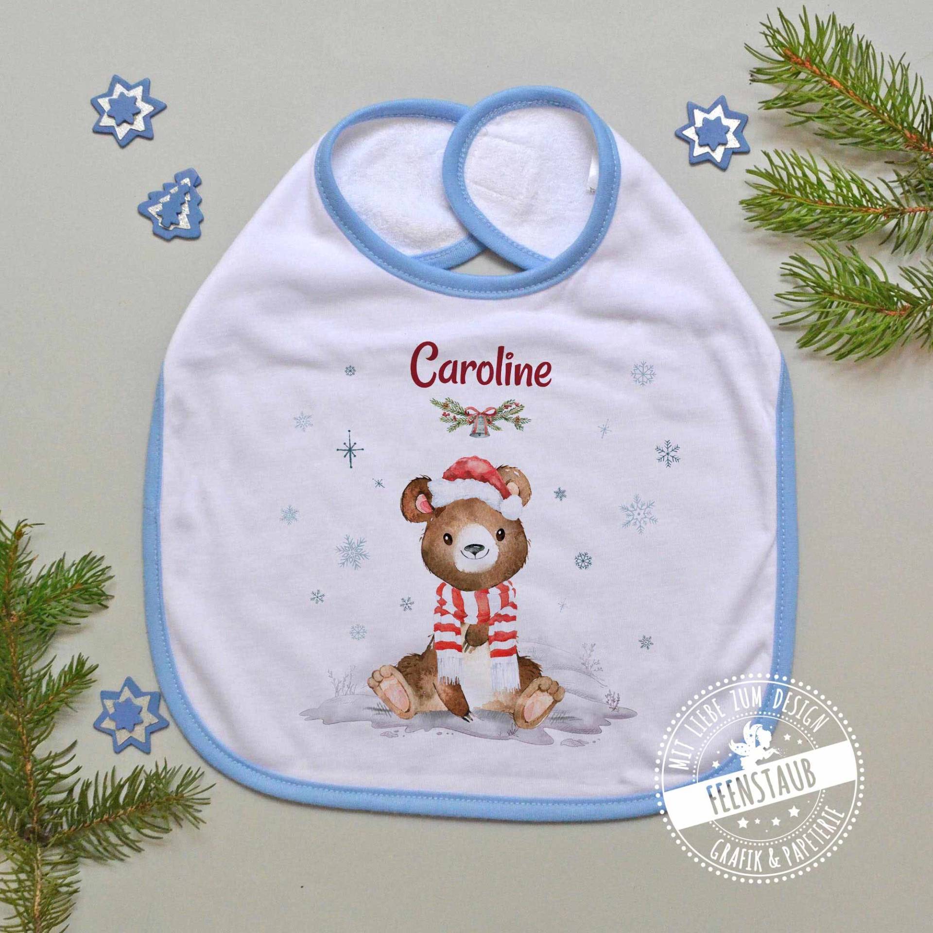 Weihnachten Baby-Lätzchen Personalisiert Mit Namen, Erstes Weihnachtsfest Für Baby Geschenk Als Erinnerung, Zum Nikolaus, Rosa Blau Weihnachten Baby-Lätzchen Personalisiert Mit Namen, Erstes Weihnachtsfest Für Baby Geschenk Als Erinnerung, Zum Nikolaus, Rosa Blau von Etsy - FeenstaubHandmade